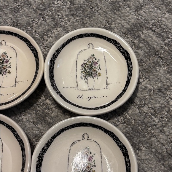 Stoffer Home "Sweet Words" porcelain trinket dishes - set of 4 - Picture 3 of 5